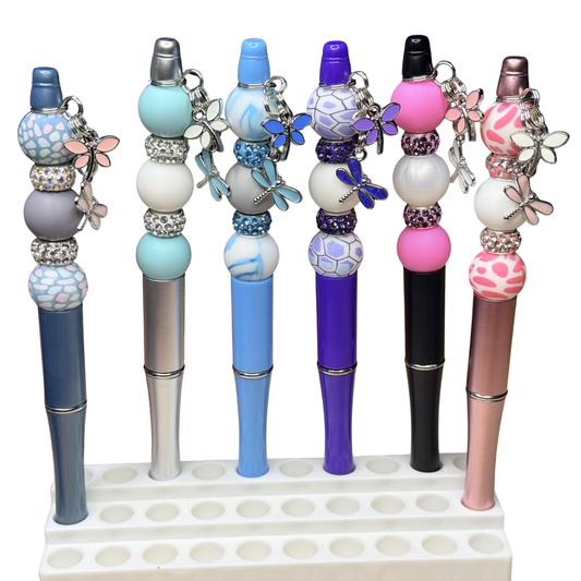 Gorgeous Beadable Ballpoint Pens with Dragonfly Charms