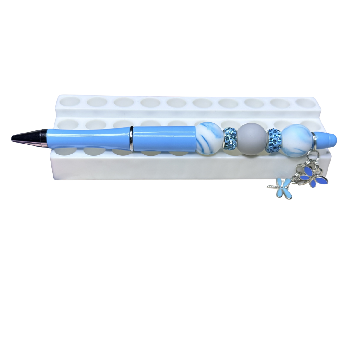 Gorgeous Beadable Ballpoint Pens with Dragonfly Charms