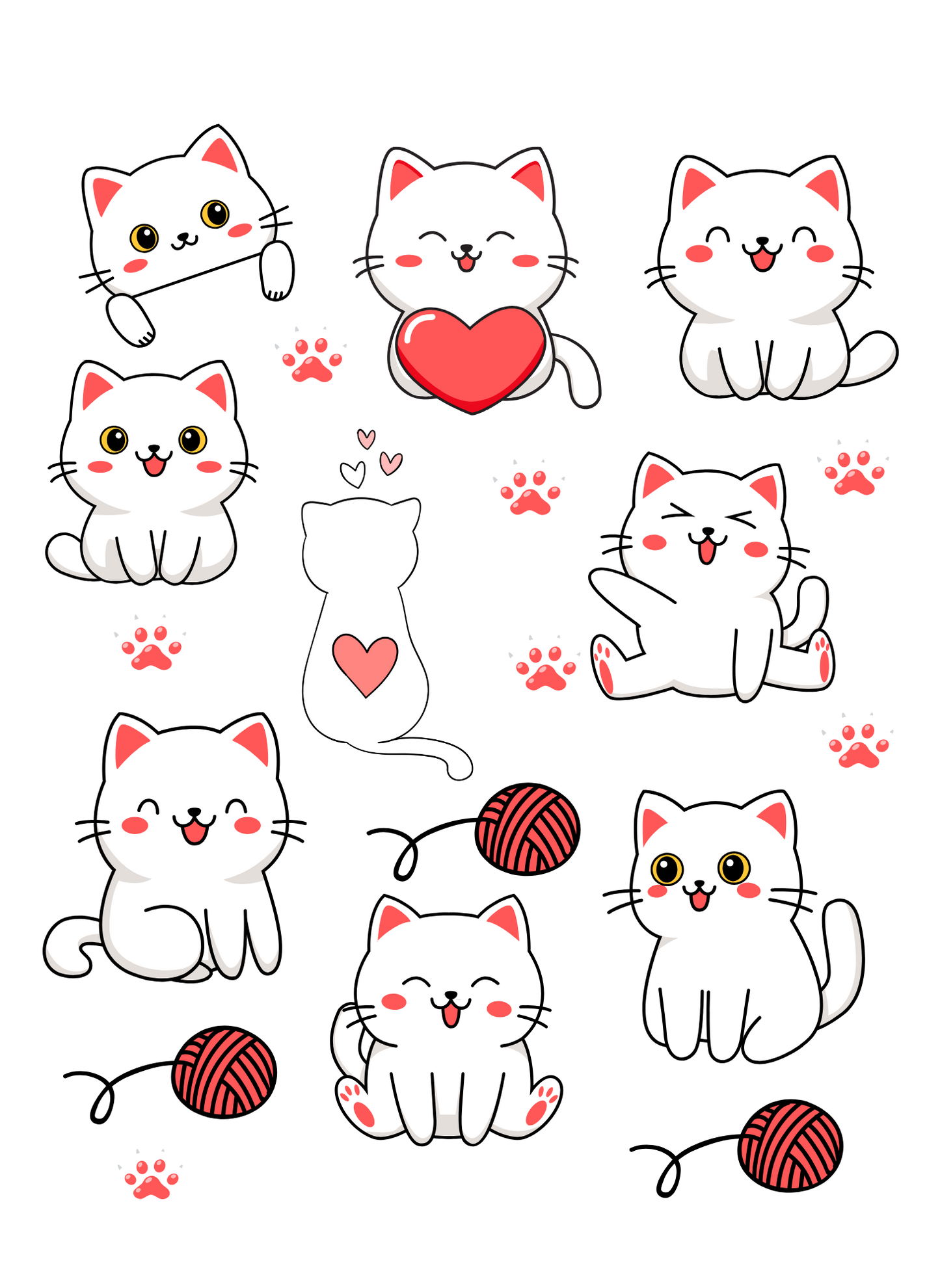 Kawaii White Kittens