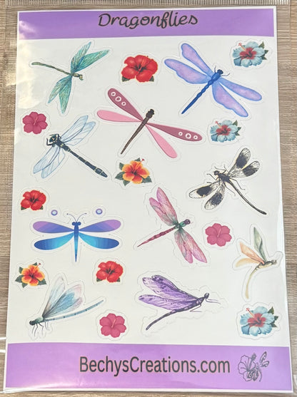 Dragonfly Sticker Sheet / Kiss-cut