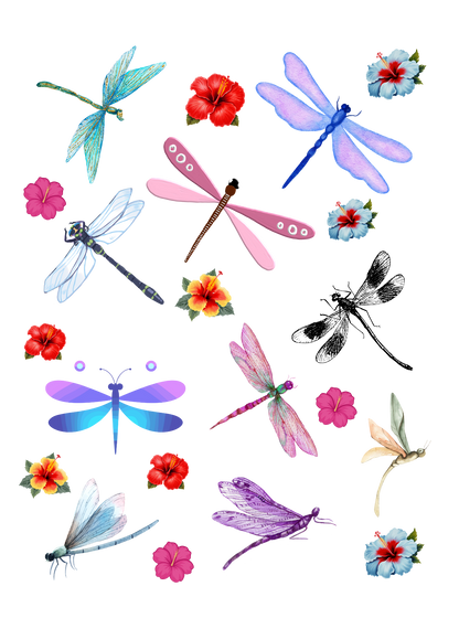Dragonfly Sticker Sheet / Kiss-cut